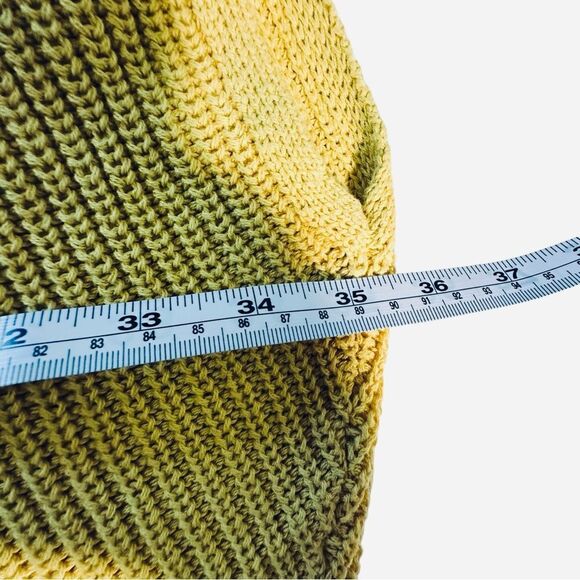 Lane Brant Yellow Oversized Cotton Semi-Crop Drop-Shoulder Sweater Sz 14/20 - Picture 13 of 15